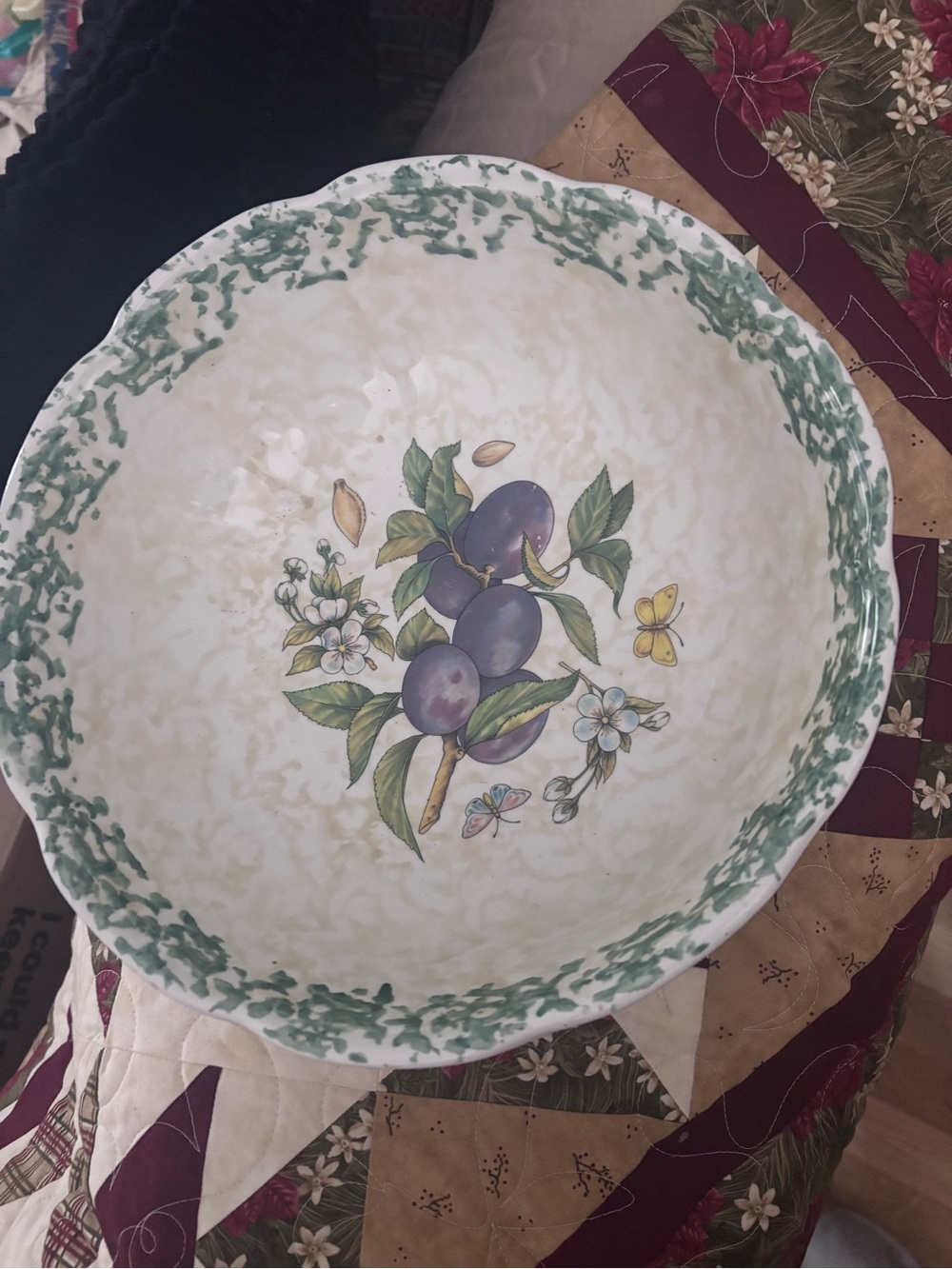 Big heavy glass decorative bowl